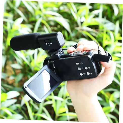 مسجل كاميرا رقمية بشاشة تعمل باللمس لتسجيل الفيديو والتصوير، كاميرا فيديو محمولة خفيفة الوزن لتسجيل الفيديو مع ميكروفون مدمج وخارجي يدعم الدقة العالية in Kuwait