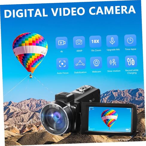 NOLITOY Touchscreen Digital Video Camera for Vlogging Filming Portable Lightweight Design with Microphone High-Definition Recording for Innovative Video Recording and Outdoor Use in Saudi Arabia