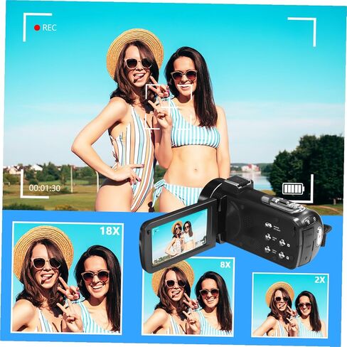 NOLITOY Touchscreen Digital Video Camera for Vlogging Filming Portable Lightweight Design with Microphone High-Definition Recording for Innovative Video Recording and Outdoor Use in Saudi Arabia