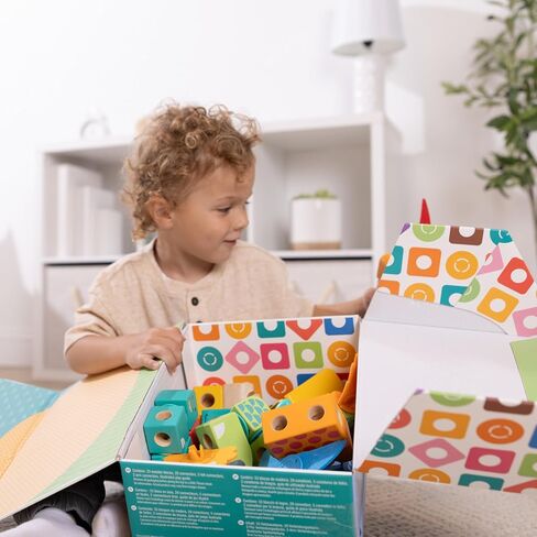Melissa & Doug Blockables™ Dinosaur Snap and Play, Mix and Match Connectable Wooden Building Blocks Play Set Toy for Preschool Boys and Girls (69 Pcs) - FSC Certified in Saudi Arabia