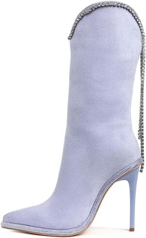 London Rag Ashipa Diamante Chain Detail Calf Boots in Kuwait