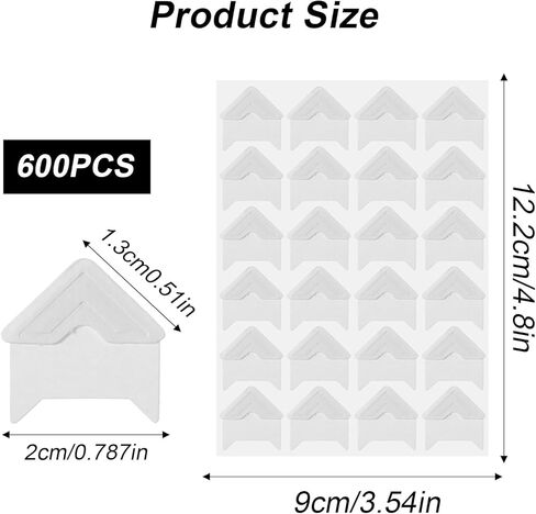 Guduling 600pcs Photo Corner Stickers, Self-Adhesive Scrapbook Corner Stickers, White Picture Corners for Scrapbooking, Photo Album, Journal Memory Books, Diaries in Kuwait