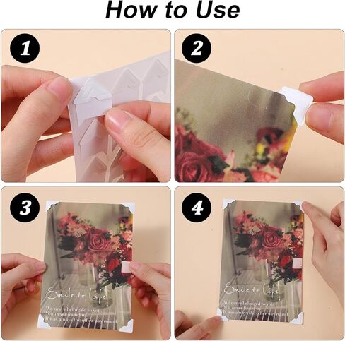 Guduling 600pcs Photo Corner Stickers, Self-Adhesive Scrapbook Corner Stickers, White Picture Corners for Scrapbooking, Photo Album, Journal Memory Books, Diaries in Kuwait