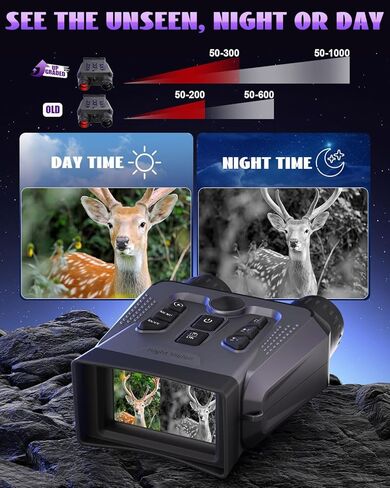 نظارات الرؤية الليلية، مناظير رؤية ليلية 4K للبالغين عالية الطاقة، كاميرا رؤية ليلية عالية الدقة 3.0 بوصة، نطاق نظارات الأشعة تحت الحمراء ونهارًا للتخييم والخارج مع بطاقة TF سعة 32 جيجابايت، تكبير رقمي 10X و9 الأشعة تحت الحمراء in Kuwait