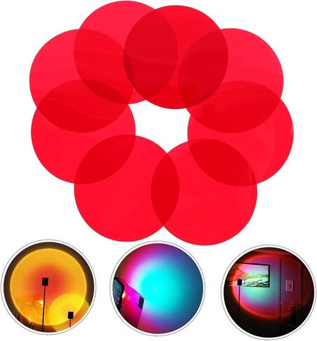Angoily 10pcs Transparent Color Correction Gel Filters for Flashlight Lighting Red Colored Light Filters for Photography Stage and Dj Lighting Effects in Saudi Arabia