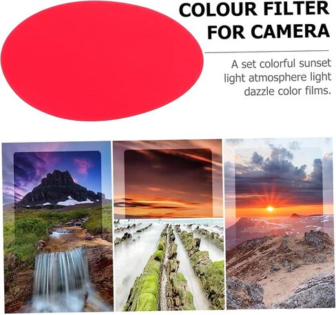 Angoily 10pcs Transparent Color Correction Gel Filters for Flashlight Lighting Red Colored Light Filters for Photography Stage and Dj Lighting Effects in Saudi Arabia