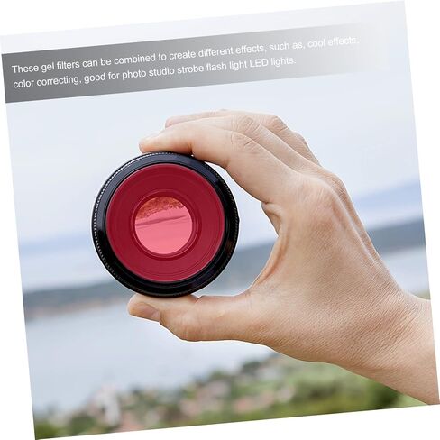 Angoily 10pcs Transparent Color Correction Gel Filters for Flashlight Lighting Red Colored Light Filters for Photography Stage and Dj Lighting Effects in Saudi Arabia