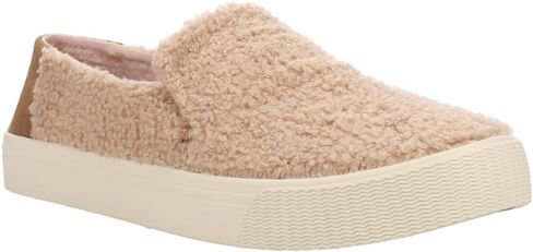 حذاء رياضي نسائي من TOMS Sunset Faux Shearling سهل الارتداء كاجوال - بني in Saudi Arabia