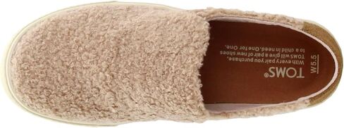 حذاء رياضي نسائي من TOMS Sunset Faux Shearling سهل الارتداء كاجوال - بني in Saudi Arabia