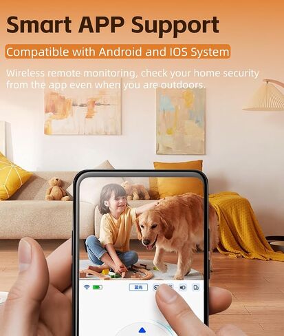 Yoidesu Home Security Camera, 1080P Dual Lens Baby Pet Monitor, 2.4G 2 Way Talk Smart Indoor Security Cam, 360 Deg Panoramic View, Support Phone APP Wi Fi, Built in Mic & Speaker in Saudi Arabia