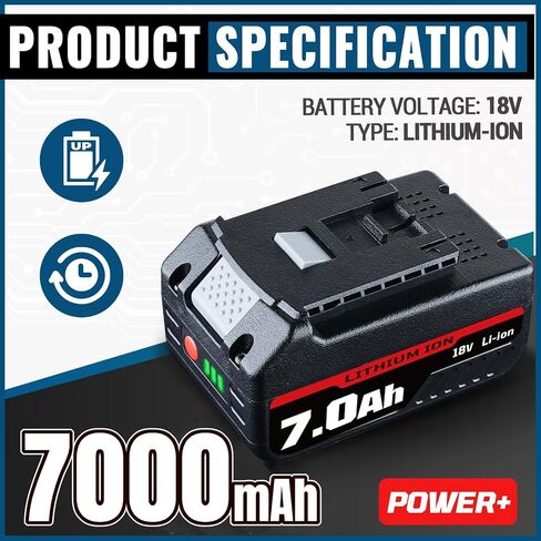 2 حزمة 7.0Ah 18V ليثيوم أيون BAT609 استبدال بطارية بوش متوافقة مع بوش 18V بطارية BAT609 BAT618 BAT618G BAT619 BAT619G BAT610G BAT622 أدوات لاسلكية in Saudi Arabia
