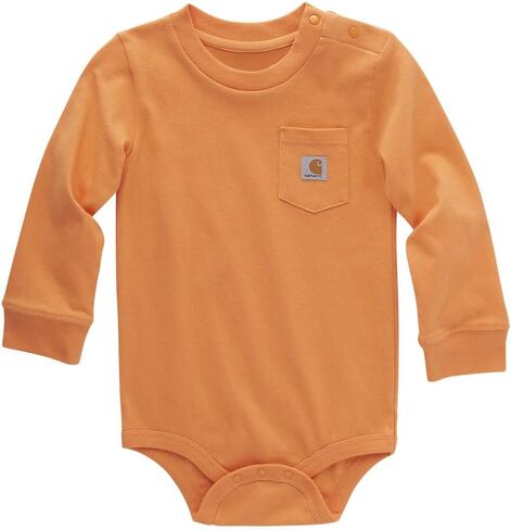 Carhartt Kids's CA5001 سالوبيت بأكمام طويلة وجيب - 9 أشهر - برتقالي in Saudi Arabia