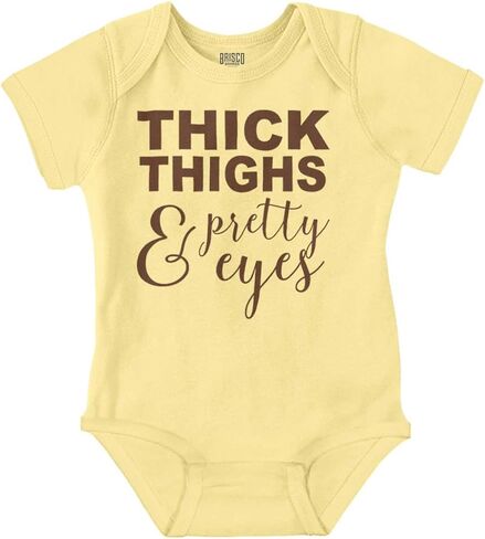 Brisco Brands Thick Thighs Pretty Eyes Funny Cute Baby Bodysuit Jumper Girls in Saudi Arabia
