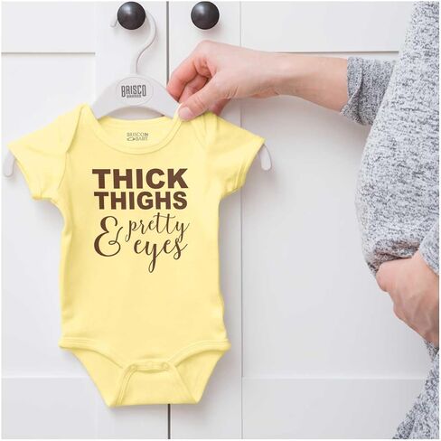 Brisco Brands Thick Thighs Pretty Eyes Funny Cute Baby Bodysuit Jumper Girls in Saudi Arabia