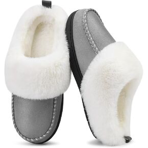 shoeslocker Women's Memory Foam Fuzzy Slippers house shoe for Women Comfy Wool-Like Lined Slippers Indoor in Kuwait