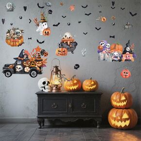 Fall Wall Sticker Thanksgiving Harvest Wall Decals for Kids Room Autumn Pumpkin Maple Leaves Home Decoration for Living Room Bedroom in Kuwait