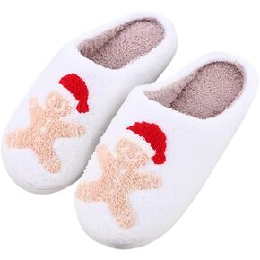 Cozy Furry Slippers for Women & Men Christmas Cute Warm Indoor Non-Slip Winter House Shoes in Saudi Arabia