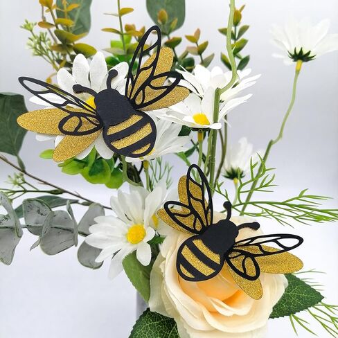 12Pcs/Set Yellow 3D Double Layer Simulation Bee Wall Sticker Self-Adhesive Refrigerator Sticker DIY Home Wedding Party Decor in Saudi Arabia