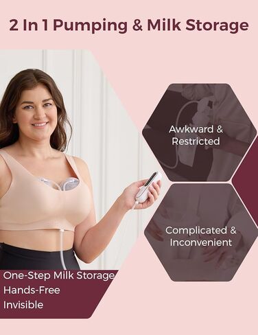 Momcozy Wearable Milk Collection Cups with Storage Bags (5 oz), Direct-to-Bag Breast Milk Bag Combo, Breast Pump Parts for Momcozy V1 Pro/V2 Pro/V1/V2 Pump & Most Electric Breast Pumps, 2 Pack in Saudi Arabia