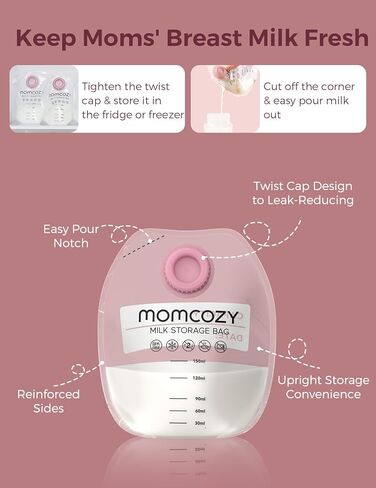 Momcozy Wearable Milk Collection Cups with Storage Bags (5 oz), Direct-to-Bag Breast Milk Bag Combo, Breast Pump Parts for Momcozy V1 Pro/V2 Pro/V1/V2 Pump & Most Electric Breast Pumps, 2 Pack in Saudi Arabia