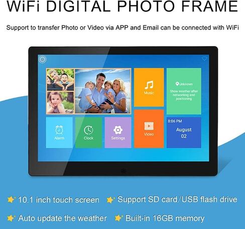 Classic Digital Photo Frame 10 Inch Touch Screen Electronic Picture Frame WiFi Enabled Cloud Storage 16GB Internal Memory with Picture Music Video Function Etc. Quality g, in Saudi Arabia