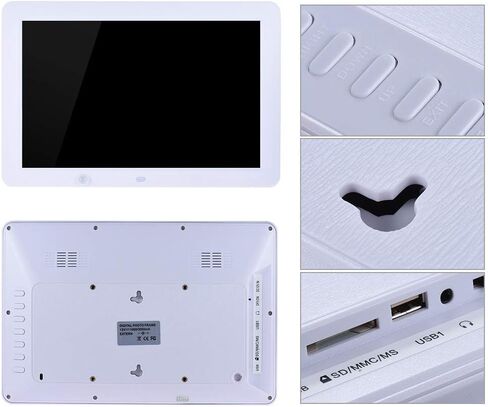 إطار صور رقمي 12 بوصة 1280 * 800 شاشة LED عالية الدقة مع تقويم وساعة منبه وMP3 وصور ومشغل فيديو مع جهاز تحكم عن بعد كهدية للعائلة، in Kuwait