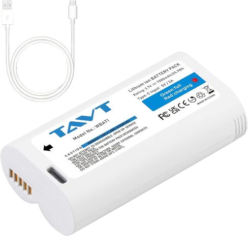 بطاريات قابلة لإعادة الشحن بقدرة 7000 مللي أمبير في الساعة لكاميرا WYZE Battery Cam Pro وكاميرا Duo Cam Doorbell الداخلية/الخارجية (مجهزة بكابل USB-C) in Kuwait