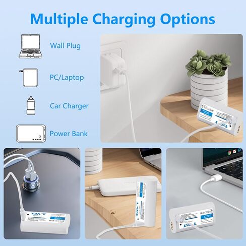 بطاريات قابلة لإعادة الشحن بقدرة 7000 مللي أمبير في الساعة لكاميرا WYZE Battery Cam Pro وكاميرا Duo Cam Doorbell الداخلية/الخارجية (مجهزة بكابل USB-C) in Kuwait