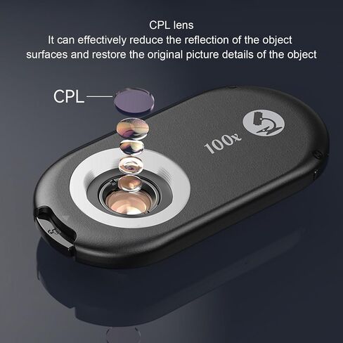 Yunseity 100X Microscope Lens with LED Lights, CPL Filter for Smartphones, Zoom Lens in Saudi Arabia