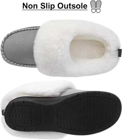 shoeslocker Women's Memory Foam Fuzzy Slippers house shoe for Women Comfy Wool-Like Lined Slippers Indoor in Saudi Arabia