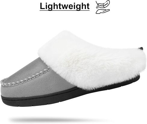 shoeslocker Women's Memory Foam Fuzzy Slippers house shoe for Women Comfy Wool-Like Lined Slippers Indoor in Saudi Arabia