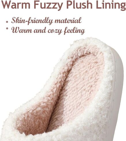 Embroidered Womens Mens Slippers Puffy Soft Comfortable Non Slip Slides Winter Indoor Flat Warm House Slippers in Saudi Arabia
