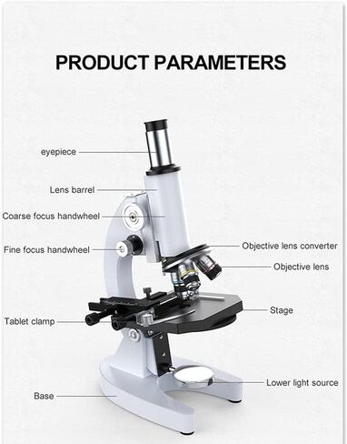طقم مجهر Microscope2000x-5000x مجهر بيولوجي عالي الدقة 9 قطعة ملحقات محولات عدسة المجهر in Saudi Arabia