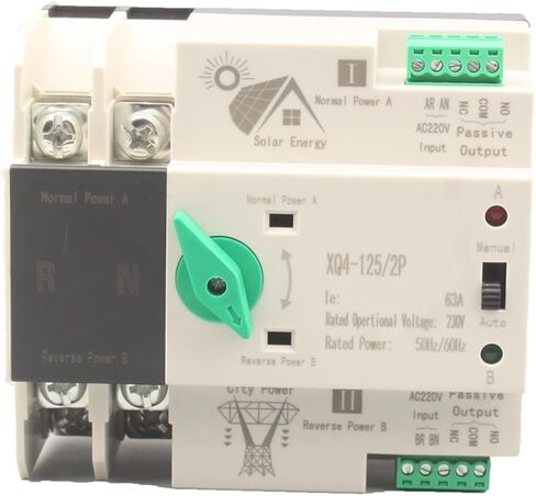 XLQ4 2P 3P 4P 230V Din Rail ATS for PV and Inverter Dual Power Automatic Transfer Selector Switches Uninterrupted 63A 100A 125A(100A) in Saudi Arabia