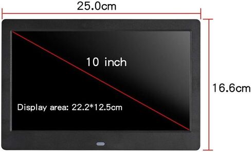 إطار صور رقمي 10.1 بوصة 16:9 LED HD إطار صورة إلكتروني 1024x600 عالي الدقة يدعم USB وبطاقة SD مع مشغل فيديو على مدار الساعة وتقويم هدية عالية الجودة، in Kuwait