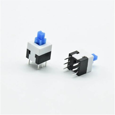 10pcs 8X8mm Blue Cap Self-Locking/Reset Type Square Push Button Switch 8 * 8 mm(Self-Locking) in Saudi Arabia