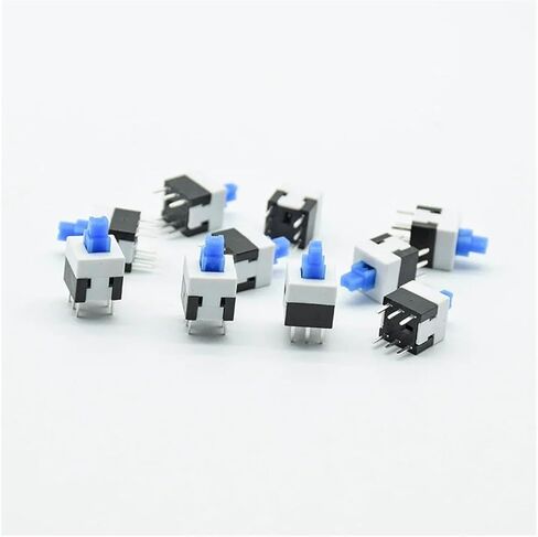 10pcs 8X8mm Blue Cap Self-Locking/Reset Type Square Push Button Switch 8 * 8 mm(Self-Locking) in Saudi Arabia