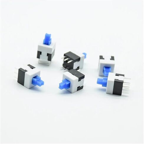 10pcs 8X8mm Blue Cap Self-Locking/Reset Type Square Push Button Switch 8 * 8 mm(Self-Locking) in Saudi Arabia