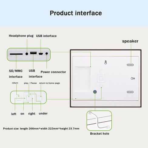 إطار صور رقمي ذكي 9.1 بوصة مع جهاز تحكم عن بعد، شاشة LED عالية الدقة لإدارة الصور الخاصة بك، تخزين 16 جيجابايت، ساعة، تقويم، تدوير تلقائي، تحريض جسم الإنسان، in Saudi Arabia
