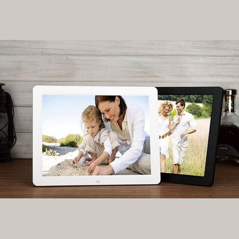 Photo 12 Inch HD Digital Photo Frame with 1024 * 768 High Definition, and Applications, Free 10GB Online Storage and Motion Sensor,White, in Saudi Arabia