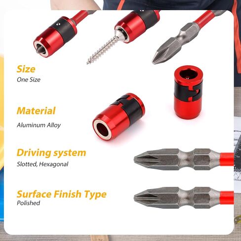 6pcs Magnetic Screw Ring Holders, Detachable Magnetic Screwdriver Ring with 2 Ph2 Screwdriver Bits Magnetic Bit Holder for 1/4in Hex Screwdriver & Power Bits in Saudi Arabia