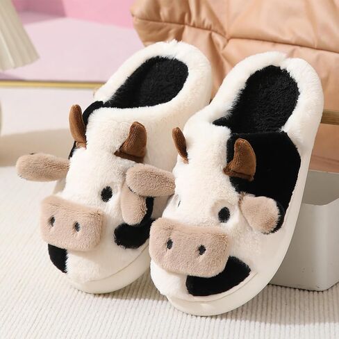 House Slippers for Women, Fluffy Slipper for Adults with Capybara Cow Dog Reindeer, Fuzzy Cute Cartoon Animal House Shoes, Soft Cozy Kawaii Winter Bedroom Slides with Memory Foam in Saudi Arabia