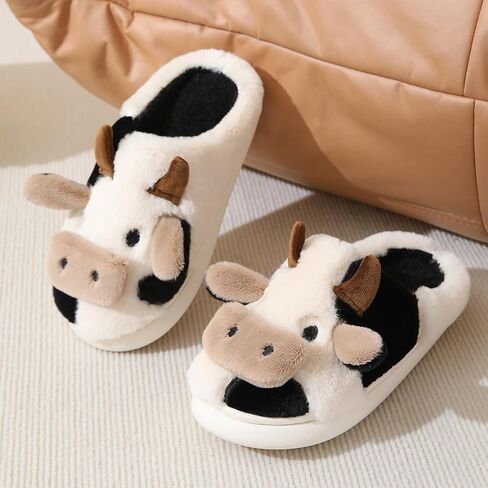 House Slippers for Women, Fluffy Slipper for Adults with Capybara Cow Dog Reindeer, Fuzzy Cute Cartoon Animal House Shoes, Soft Cozy Kawaii Winter Bedroom Slides with Memory Foam in Saudi Arabia