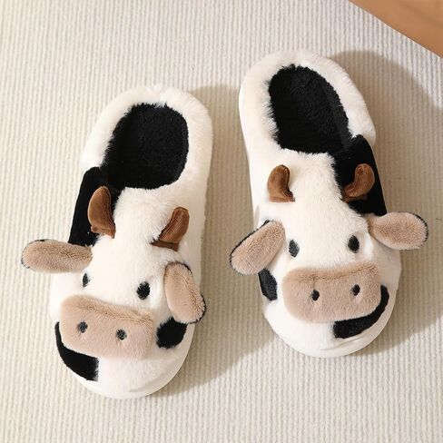 House Slippers for Women, Fluffy Slipper for Adults with Capybara Cow Dog Reindeer, Fuzzy Cute Cartoon Animal House Shoes, Soft Cozy Kawaii Winter Bedroom Slides with Memory Foam in Saudi Arabia
