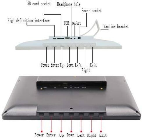 إطارات الصور الرقمية 21.5 بوصة إطار صورة رقمي LED HD 1920 × 1080 دقة 1080 بكسل تشغيل مثبت على الحائط مصعد مول آلة الإعلان المجتمعي صور إلكترونية Al (أبيض 22 بوصة) in Saudi Arabia