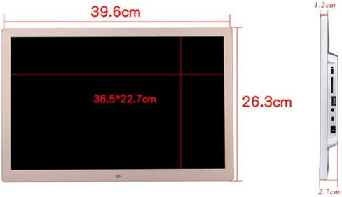 إطار صورة رقمي، إطار صور رقمي، مشغل إعلانات HDMI عالي الدقة مقاس 17 بوصة مع دقة عالية 1400x900 16:9 FHD IPS معاينة صورة شاشة فيديو 1080 بكسل (فضي 17) in Saudi Arabia