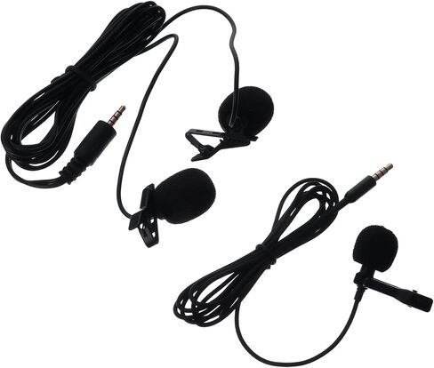 2sets Omnidirectional Clip Microphone Lavalier Mic for Phone Karaoke Live Streaming Game Voice Vlog USB Compatible Noise Reduction Collar Clip in Saudi Arabia