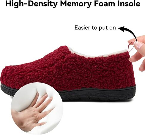 Men Women House Shoes, Fuzzy Memory Foam Slippers, Closed Back Bedroom Slippers, Snug Fit Comfy Indoor Shoes, Size up for Comfort in Saudi Arabia