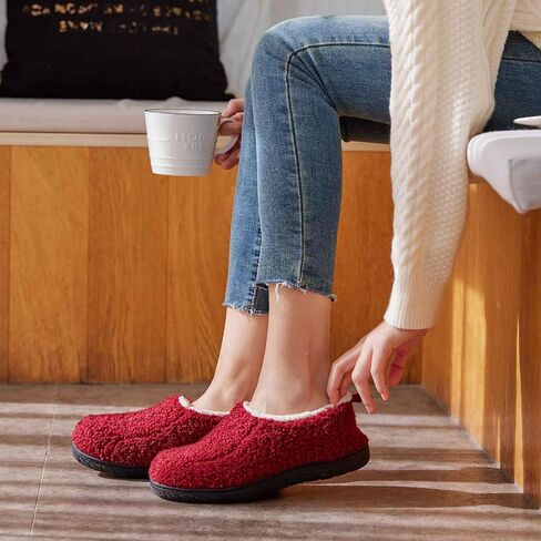 Men Women House Shoes, Fuzzy Memory Foam Slippers, Closed Back Bedroom Slippers, Snug Fit Comfy Indoor Shoes, Size up for Comfort in Saudi Arabia