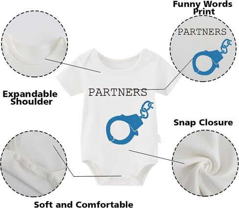 YSCULBUTOL Baby Twins Bodysuit Partners in Crime Twin Outfits ملابس توأم للبنات والأولاد والرضع in Saudi Arabia